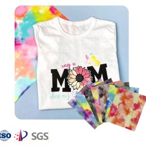 Trendy Tie-dye Texture Colorful Heat Transfer Film DIY Pattern Printing Ironing on Cotton Clothing